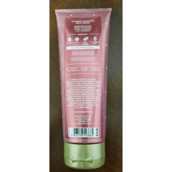 Bath & Body Works Ultimate Hydration Body CREAM hyaluronic acid. Champagne Toast - Picture 2 of 3